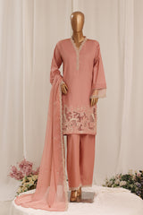 Khombi Stitched 3 Piece Cotton Summer Suit-Hico Pink