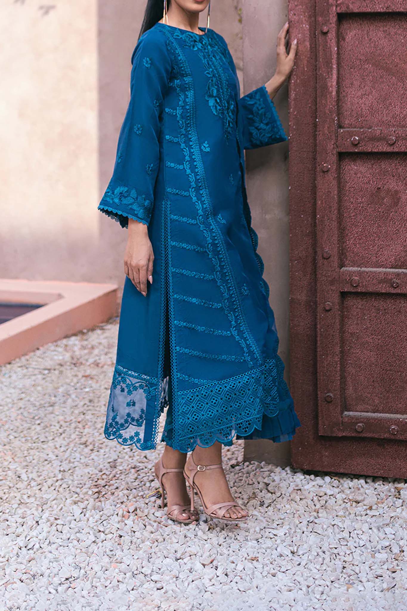 Azure Ensembles 3 Piece Unstitched Festive Formals Collection'2024-AS-117-Hydrangea Hues