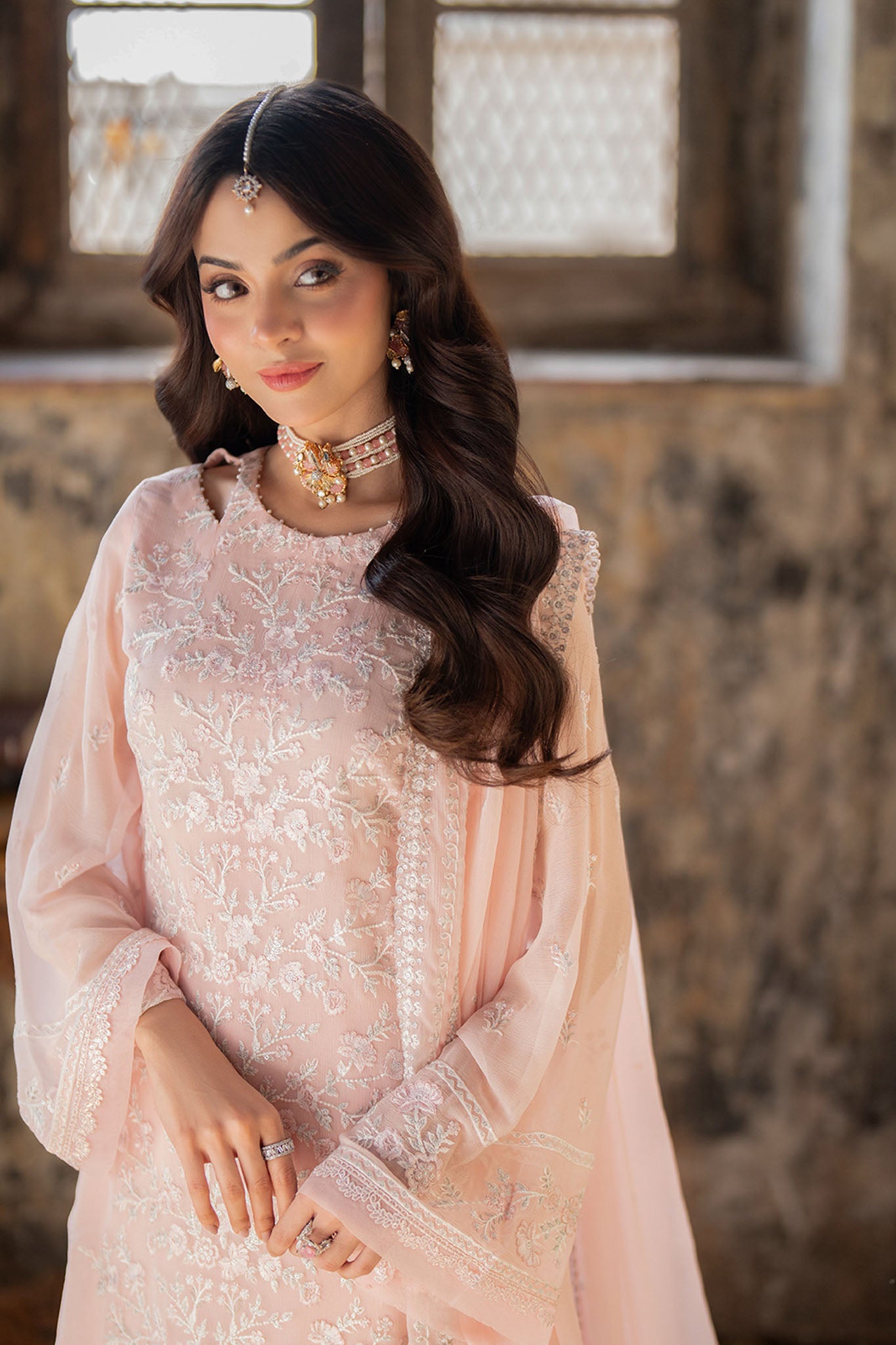 Azure Ensembles Unstitched 3 Piece Festive Formals Collection-I-01329-Pink Mirage