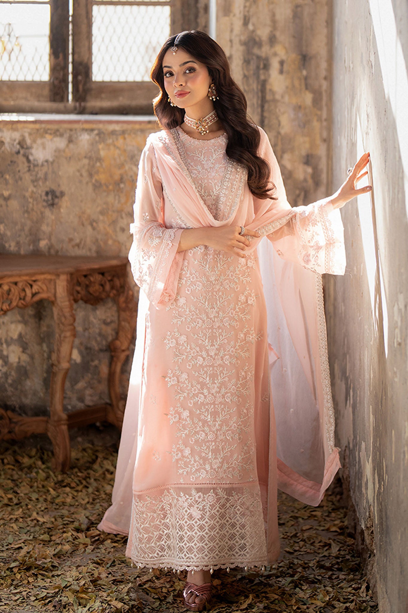 Azure Ensembles Unstitched 3 Piece Festive Formals Collection-I-01329-Pink Mirage