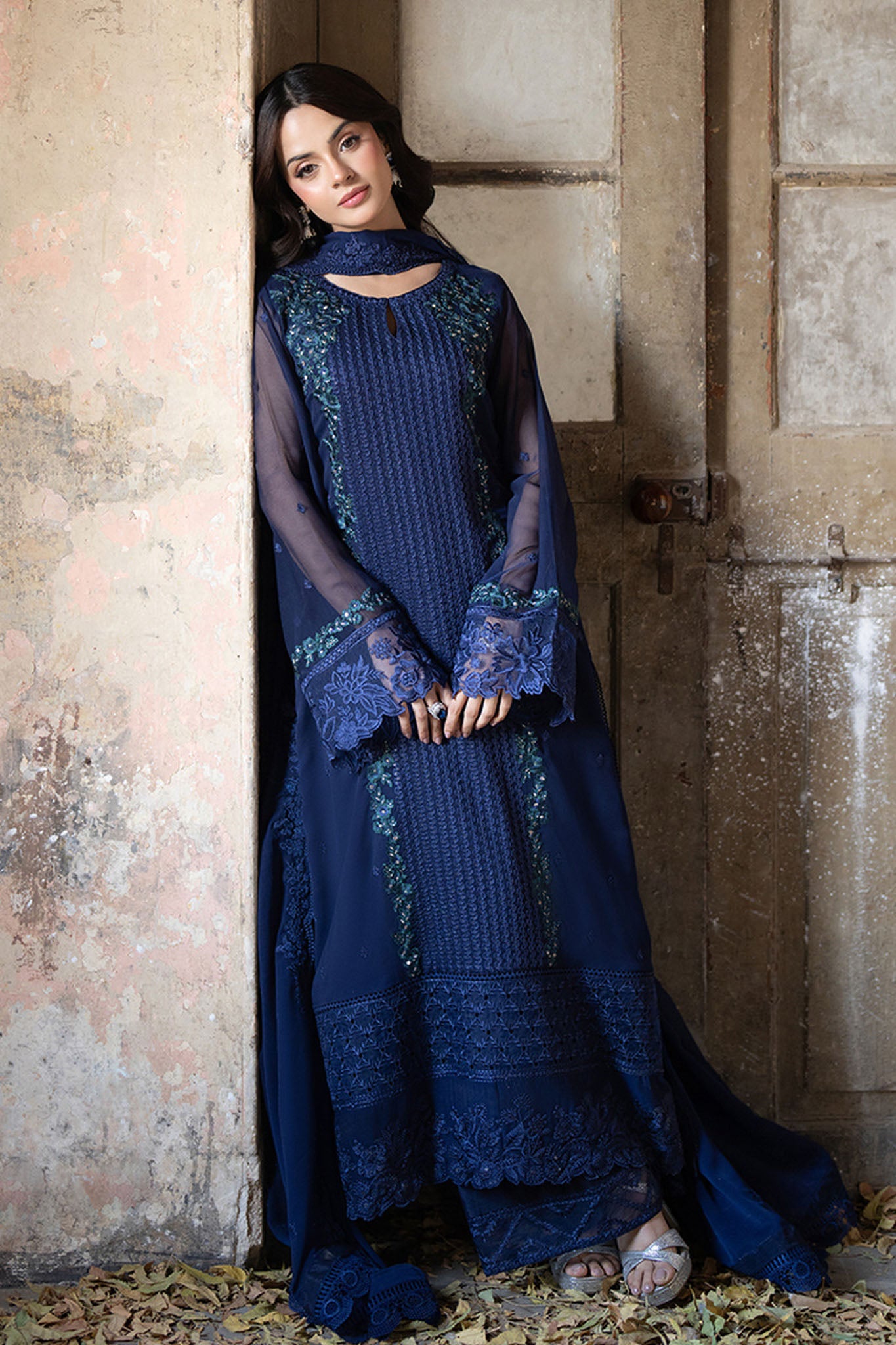 Azure Ensembles Unstitched 3 Piece Festive Formals Collection-I-01335-Serene Sapphire