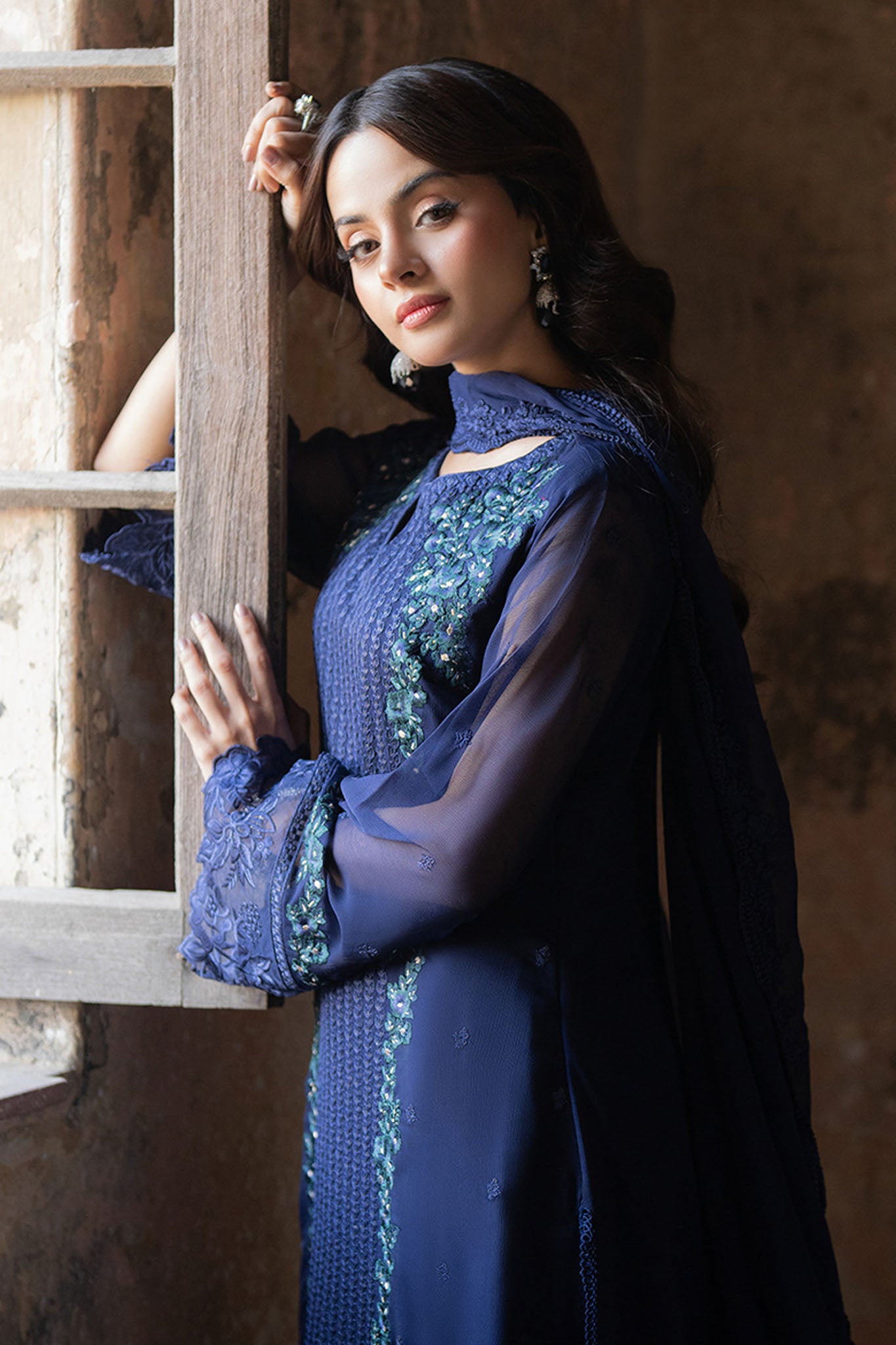 Azure Ensembles Unstitched 3 Piece Festive Formals Collection-I-01335-Serene Sapphire