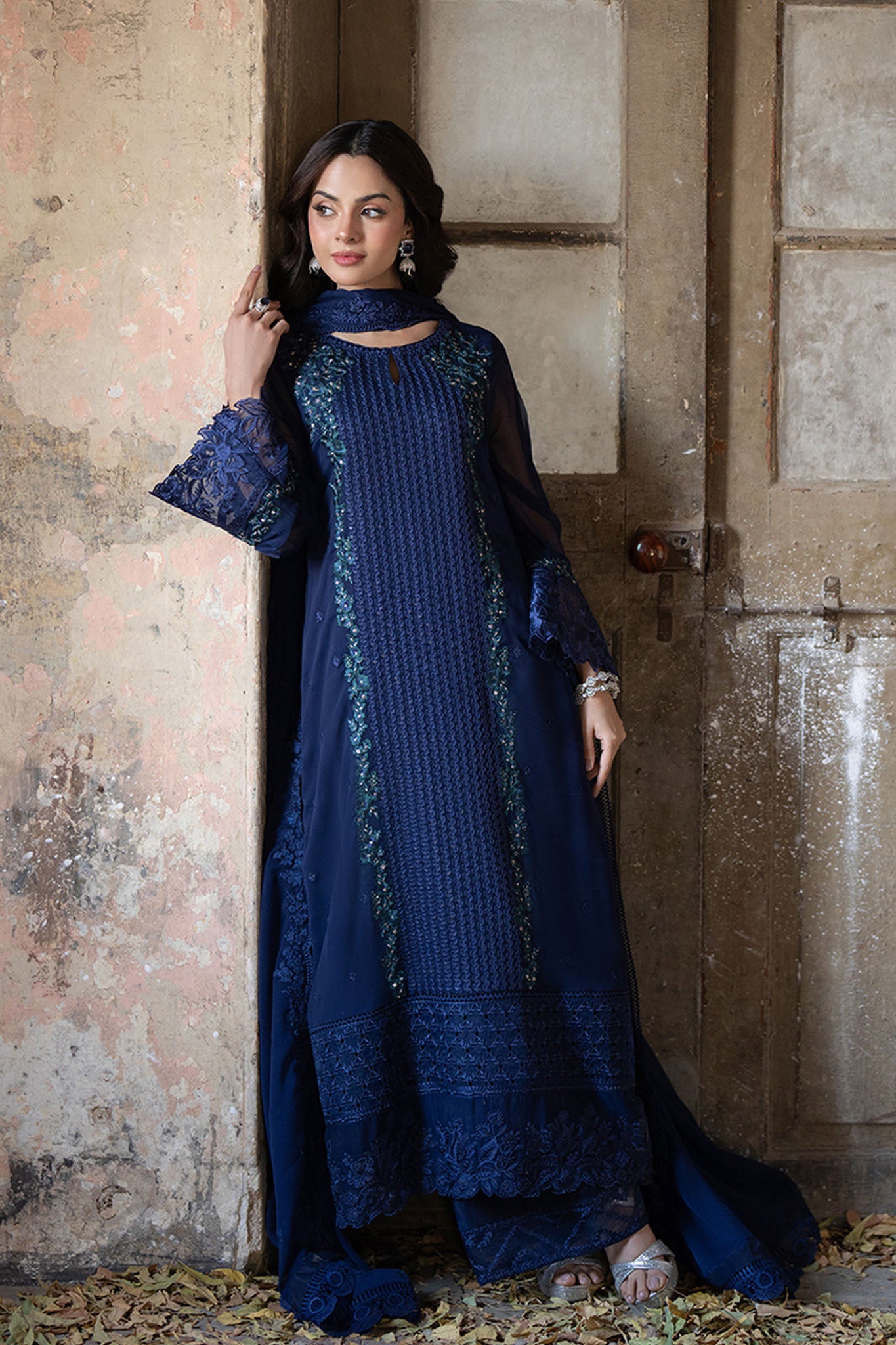 Azure Ensembles Unstitched 3 Piece Festive Formals Collection-I-01335-Serene Sapphire