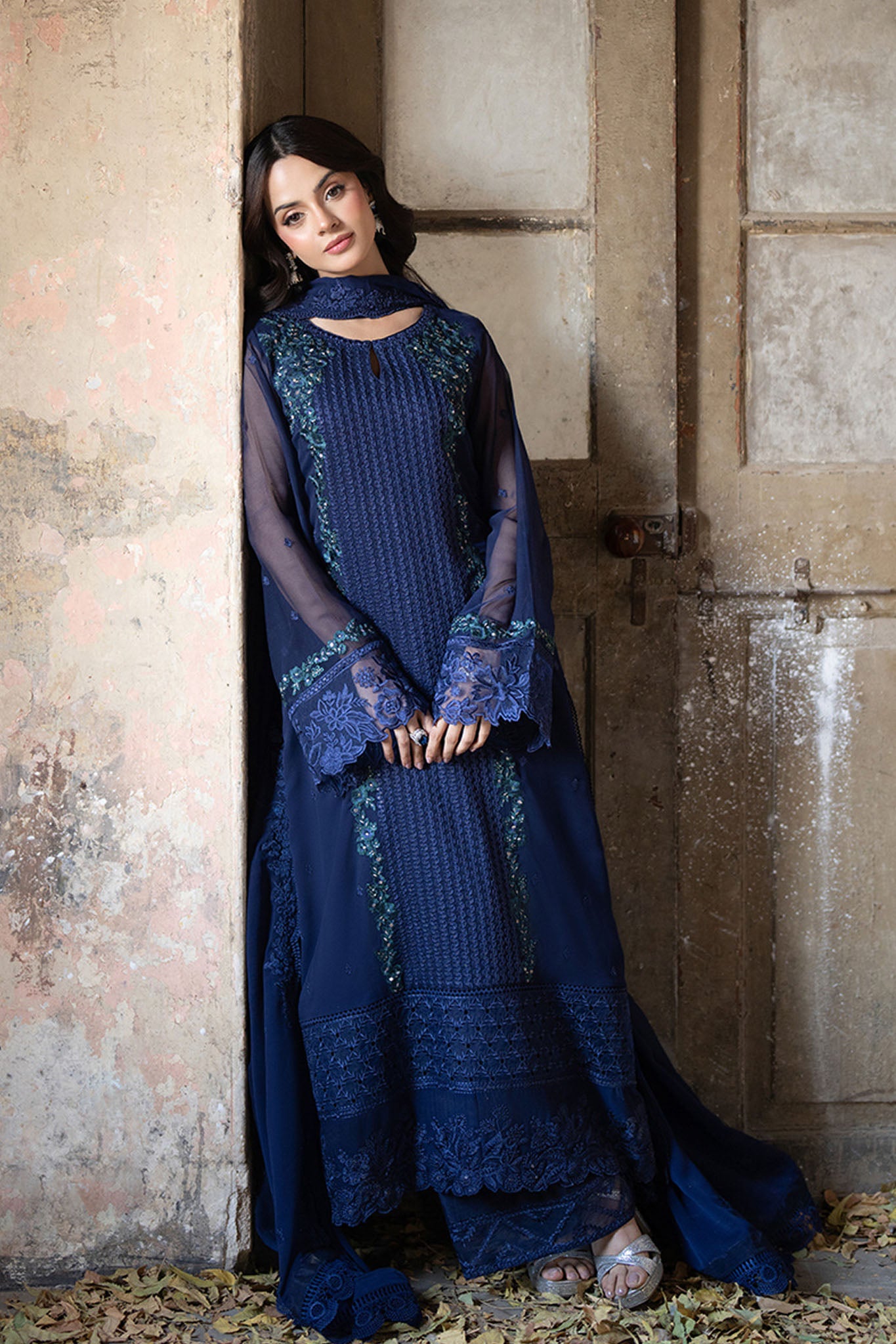 Azure Ensembles Unstitched 3 Piece Festive Formals Collection-I-01335-Serene Sapphire