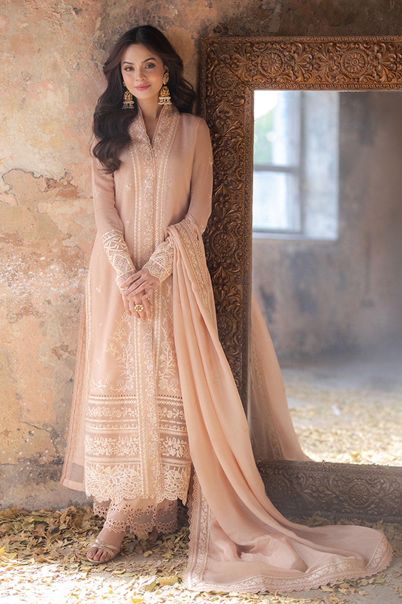 Azure Ensembles Unstitched 3 Piece Festive Formals Collection-I-01365-Ivory Whisper