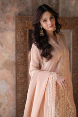 Azure Ensembles Unstitched 3 Piece Festive Formals Collection-I-01365-Ivory Whisper