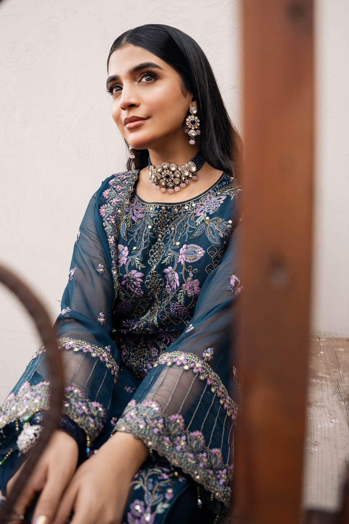 Sitarah By Imrozia X Serene Unstitched 3 Piece Luxury Chiffon Collection'2024-I-212-Chamak