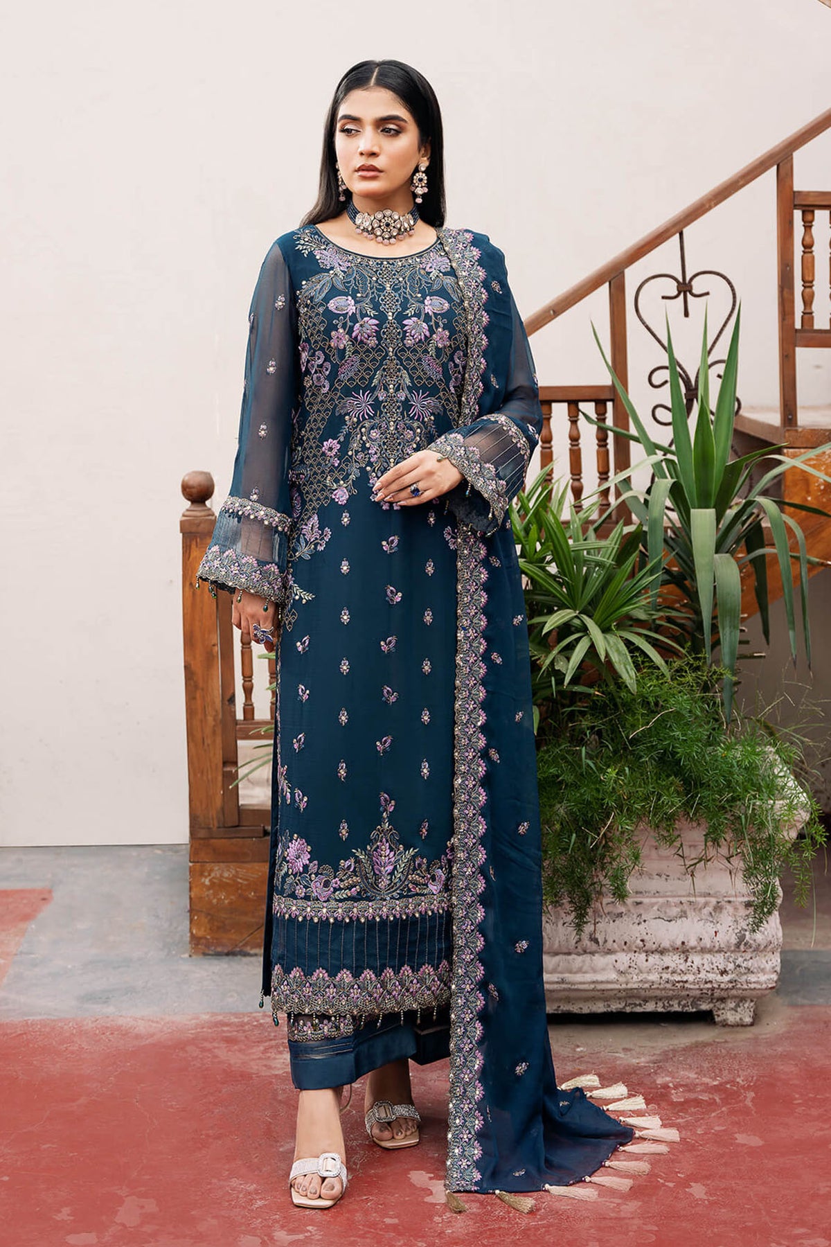 Sitarah By Imrozia X Serene Unstitched 3 Piece Luxury Chiffon Collection'2024-I-212-Chamak