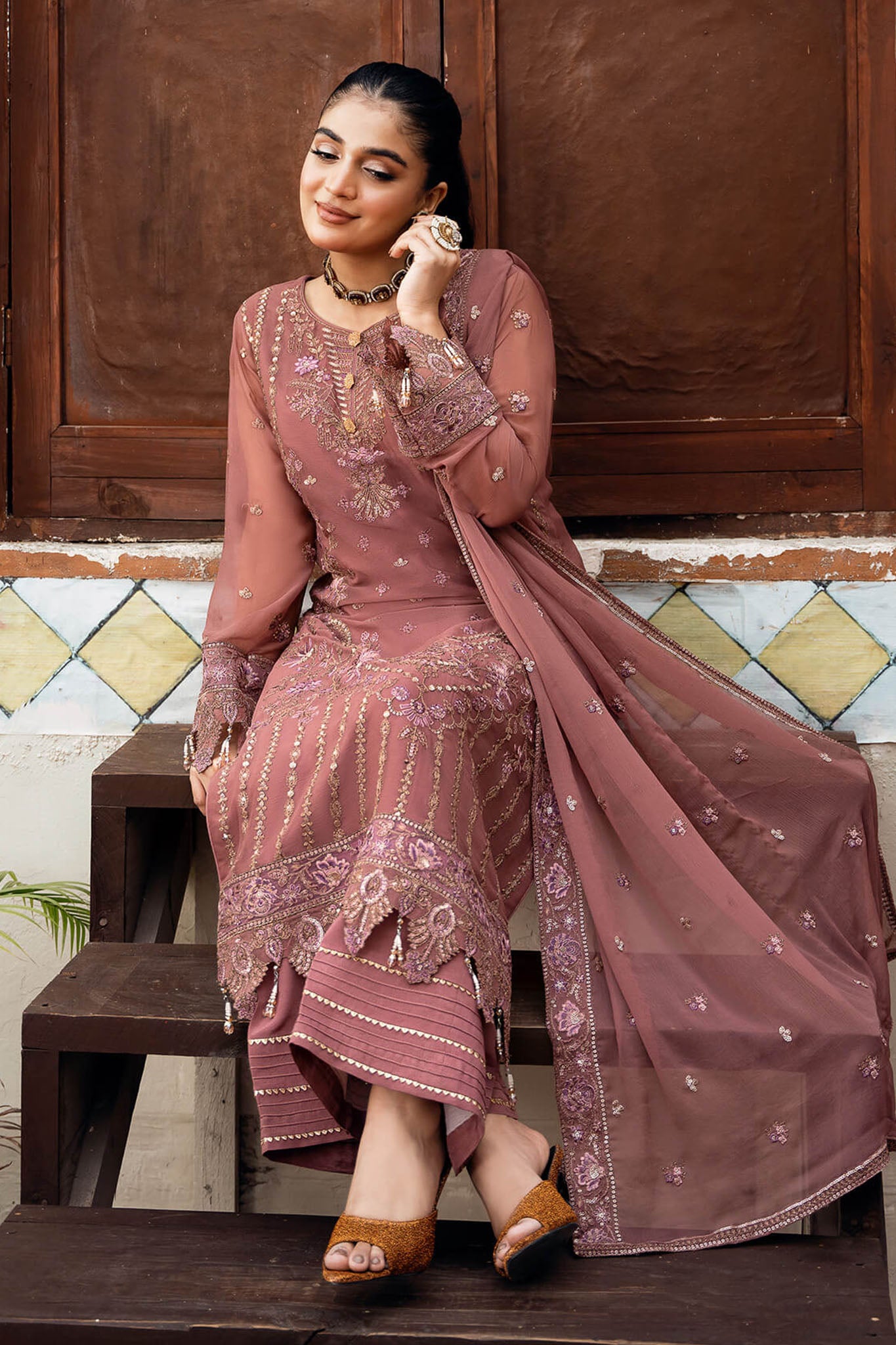 Sitarah By Imrozia X Serene Unstitched 3 Piece Luxury Chiffon Collection'2024-I-216-Parnoor