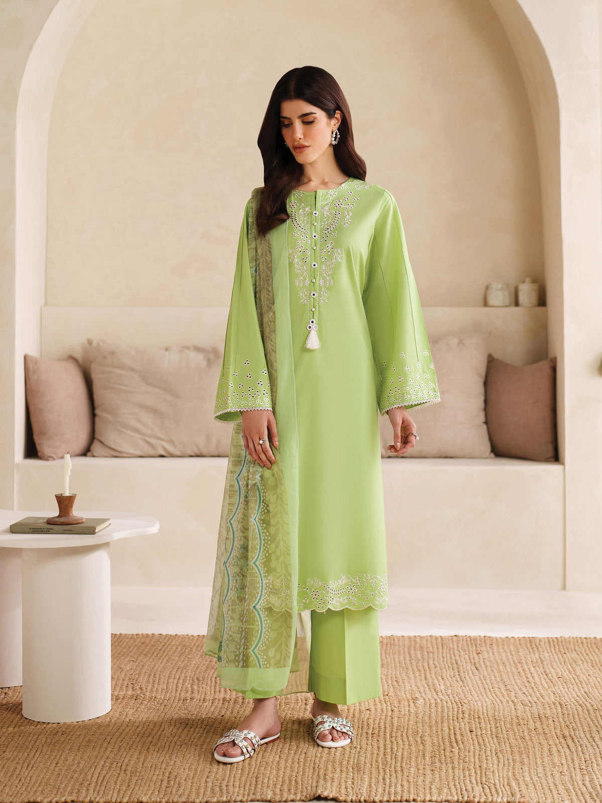 Ayra Solids by Garnet Stitched 3 Piece Collection'2025-Iceberg