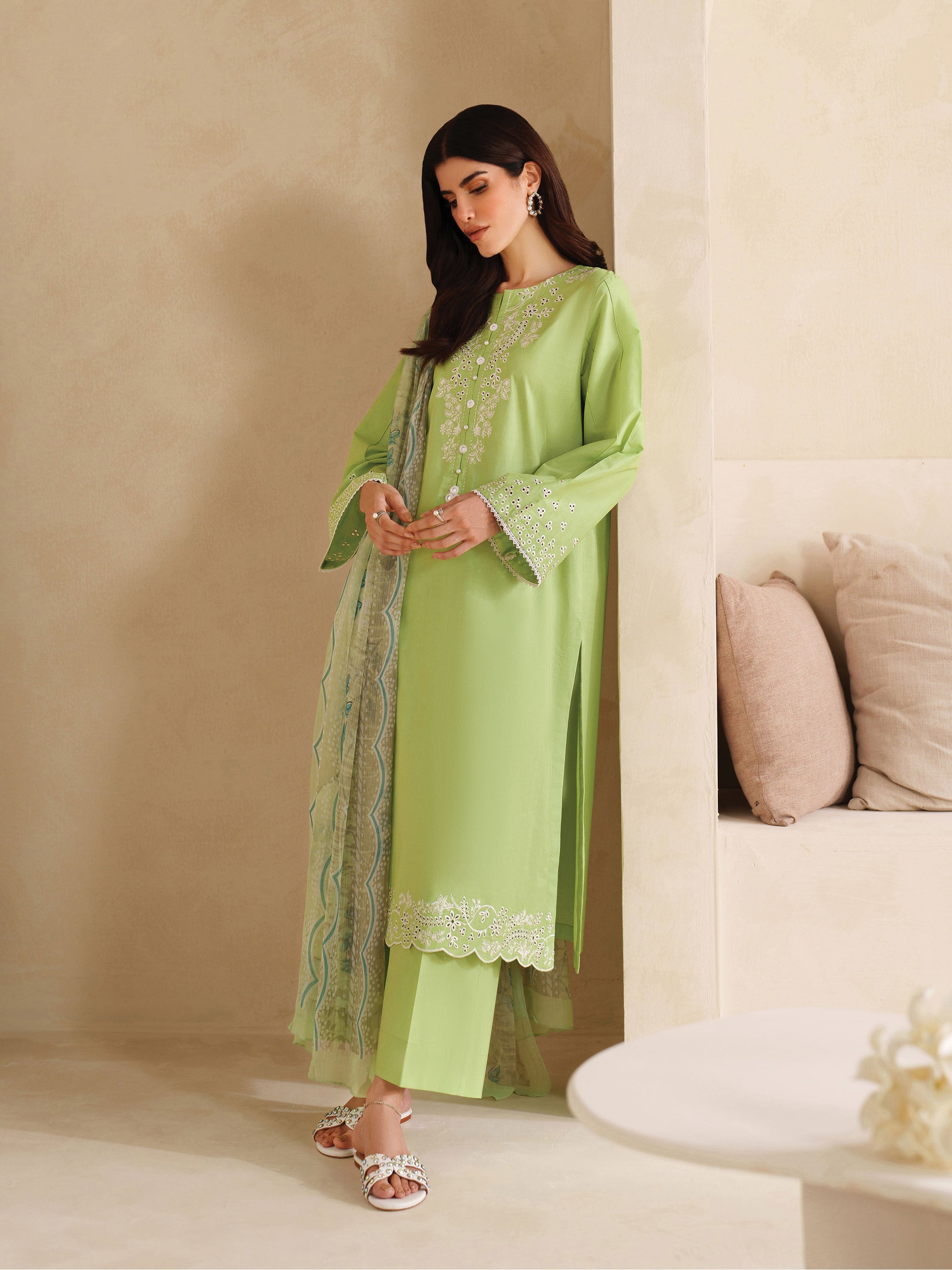 Ayra Solids by Garnet Stitched 3 Piece Collection'2025-Iceberg