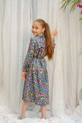Dhaga Stitched 2 Piece Premium Cambric Kids Collection'2025-Grey Leopard