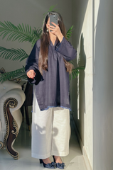 Amna Ali Nawaz Co Ords Stitched Suit-2 Pc Khaddar Solid Set - KSBL - 001