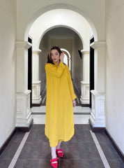 Manahils Stitched Yellow Long Button Set