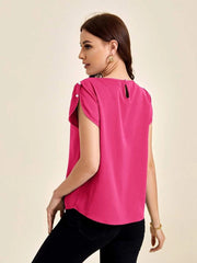 Sprinkles Stitched 1 Piece Summer Shirts Kids Collection'2025-Pink Solid Pleated Detail Top