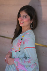 Urban Cut Stitched 1 Piece Pastel Printed Cotton Shirt-C0285