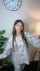 Urban Cut Women Pajama Suit – Trees & Deer Print