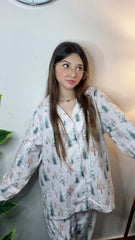 Urban Cut Women Pajama Suit – Trees & Deer Print