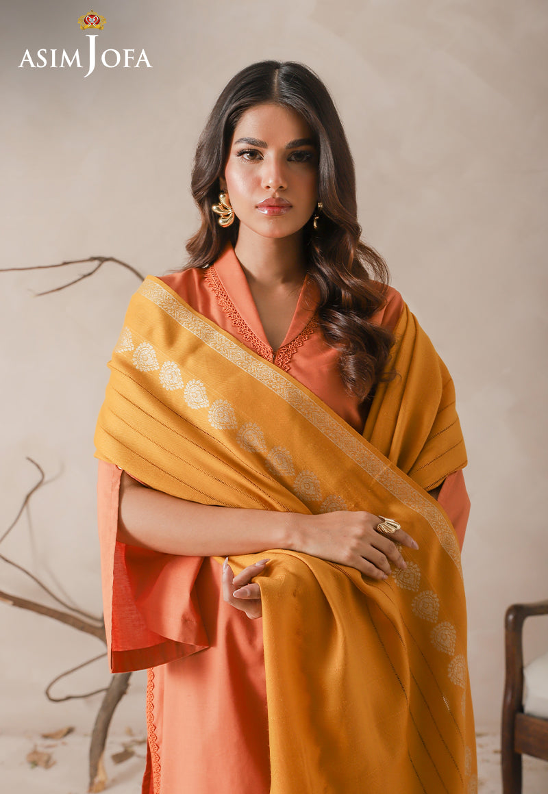 Asim Jofa Shawl Ajhs-19 Zari Border Shawl 1 Pc