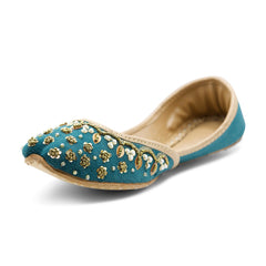 Ujaala Sahara - Teal Jutti