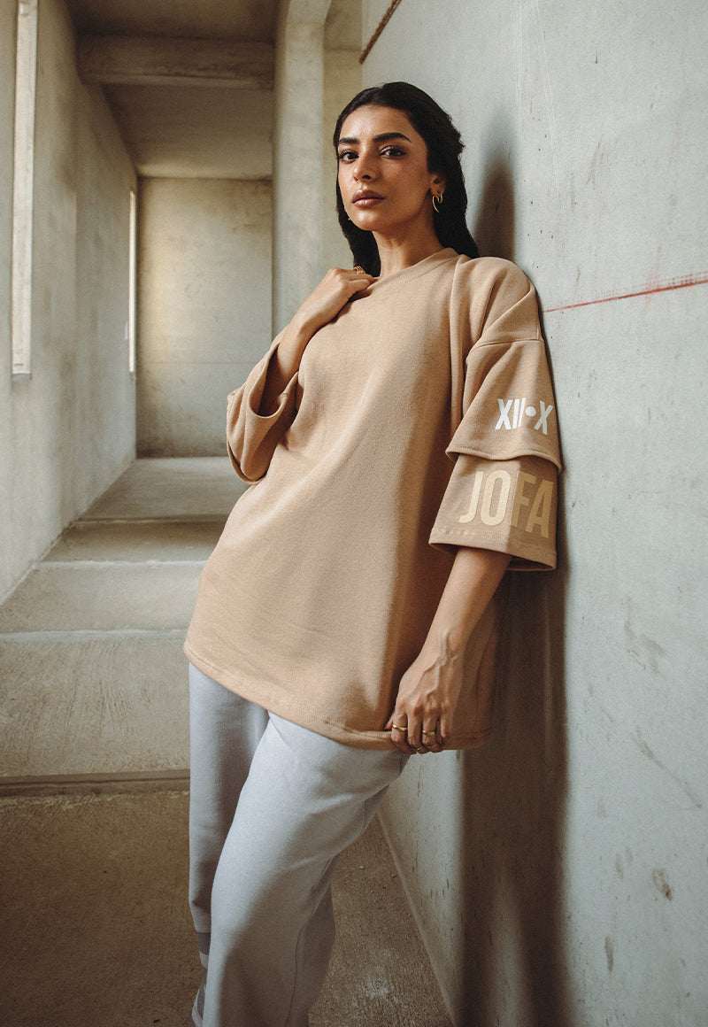 Asim Jofa Western Wear Ajwpt-04 Unisex Oversized Drop Shoulder T-Shirt 1 Pc