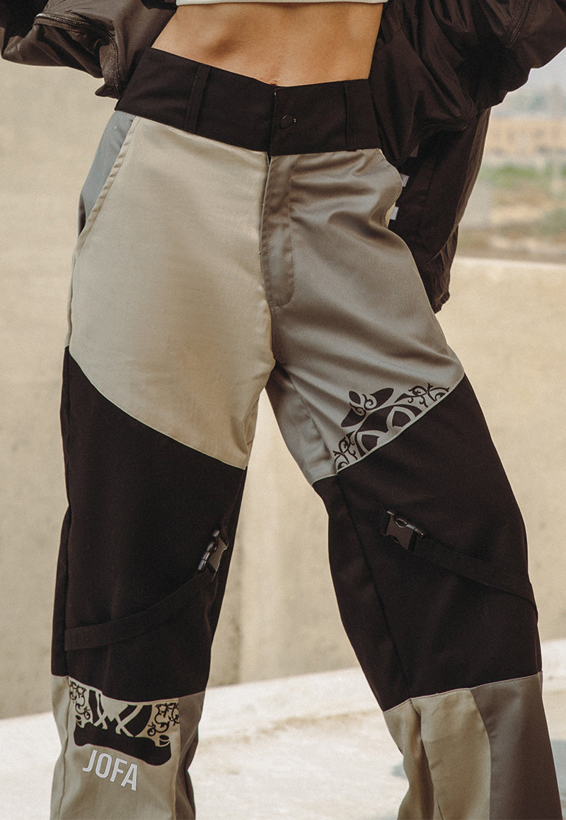 Asim Jofa  Western Wear Ajwpb-03 Unisex Three Toned Twill Pants 1 Pc
