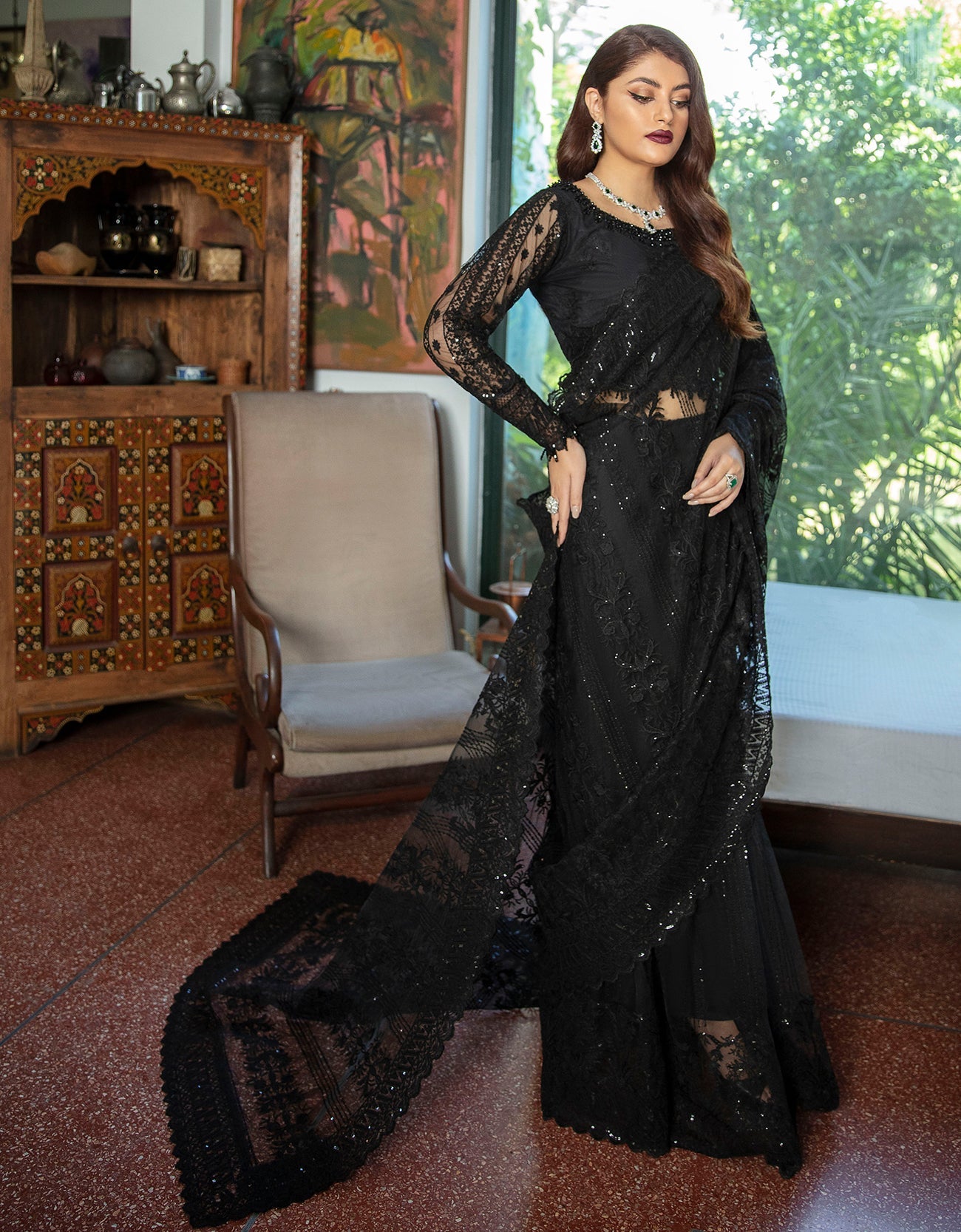 Emaan Adeel Majestic Black Pr-58