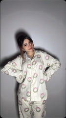 Urban Cut Women Pajama Suit – Floral Bow Print