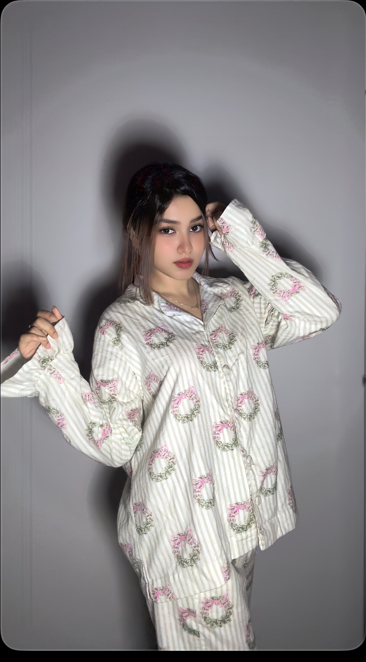 Urban Cut Women Pajama Suit – Floral Bow Print