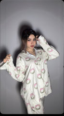 Urban Cut Women Pajama Suit – Floral Bow Print