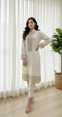 Urban Cut 2 Piece Cotton Sequence Embroidered Suit