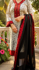 Madiha Gohar Stitched 2 Piece Printed Lawn Suit-Crimson