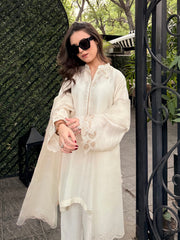 Zaman By MNM Stitched 3 Piece Ramen Silk Collection'2025-Pearl