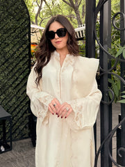 Zaman By MNM Stitched 3 Piece Ramen Silk Collection'2025-Pearl