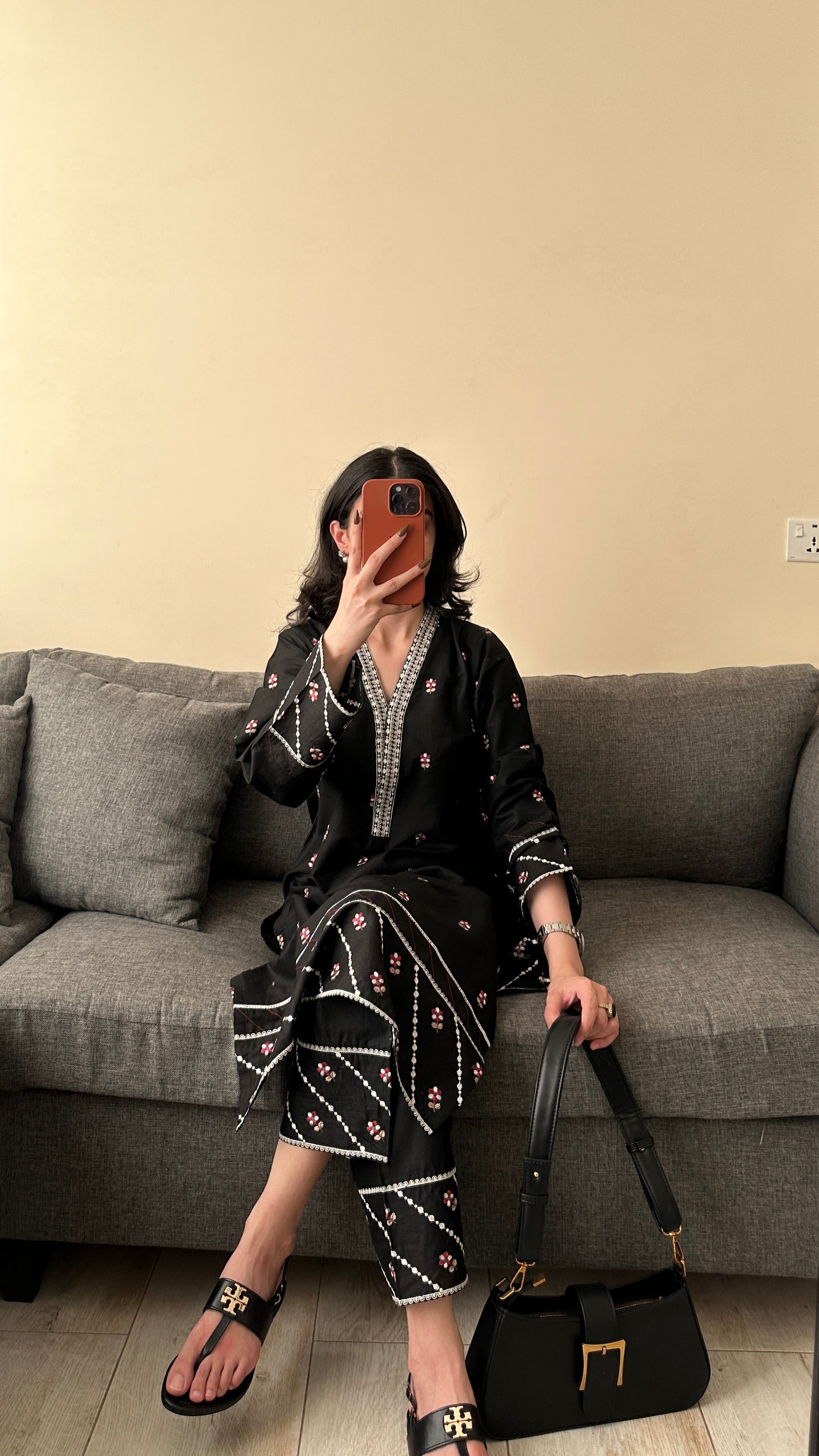 Zoya Zafar Stitched 2 Piece Cotton Collection'2025-Black Blossom