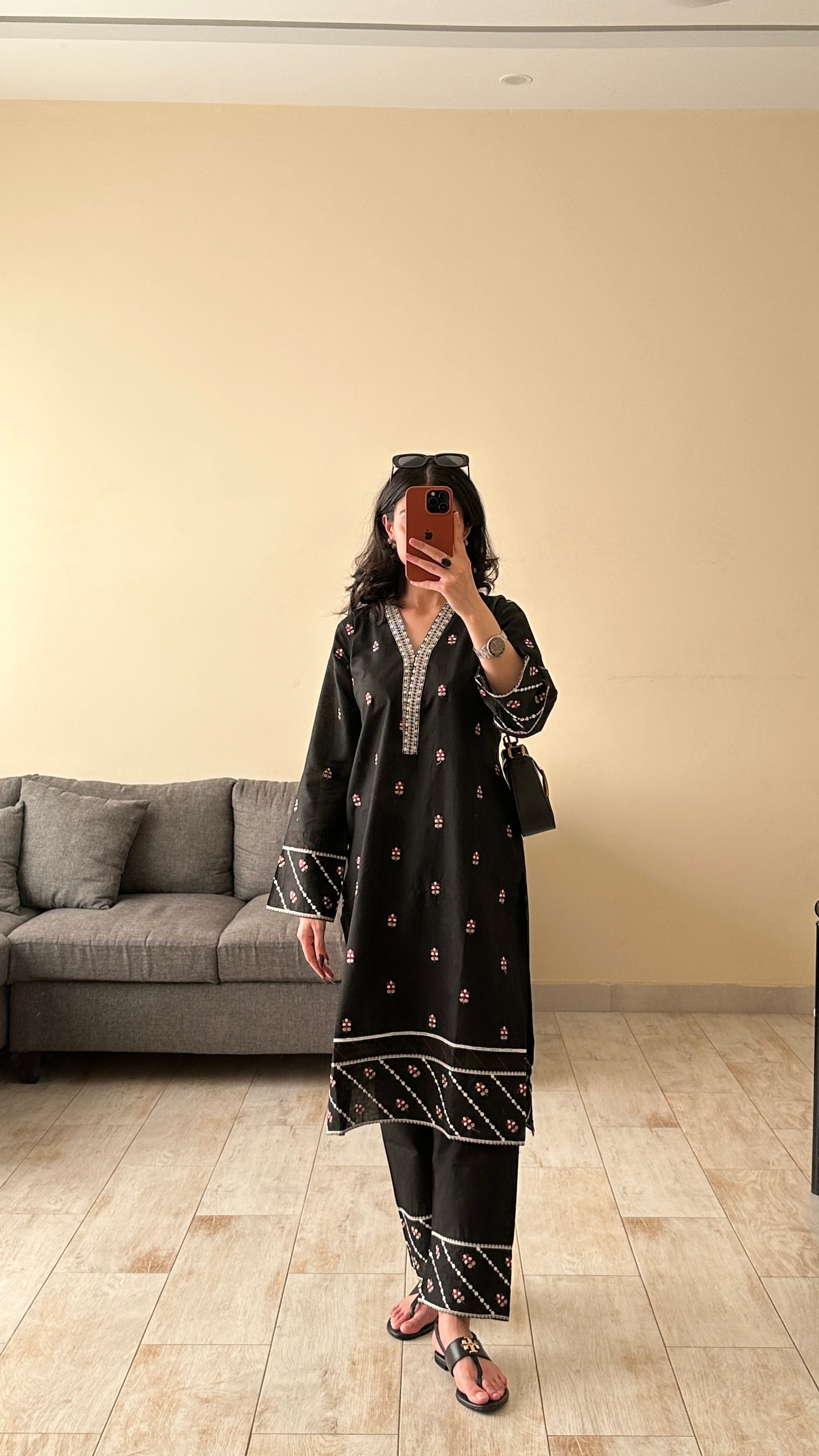 Zoya Zafar Stitched 2 Piece Cotton Collection'2025-Black Blossom