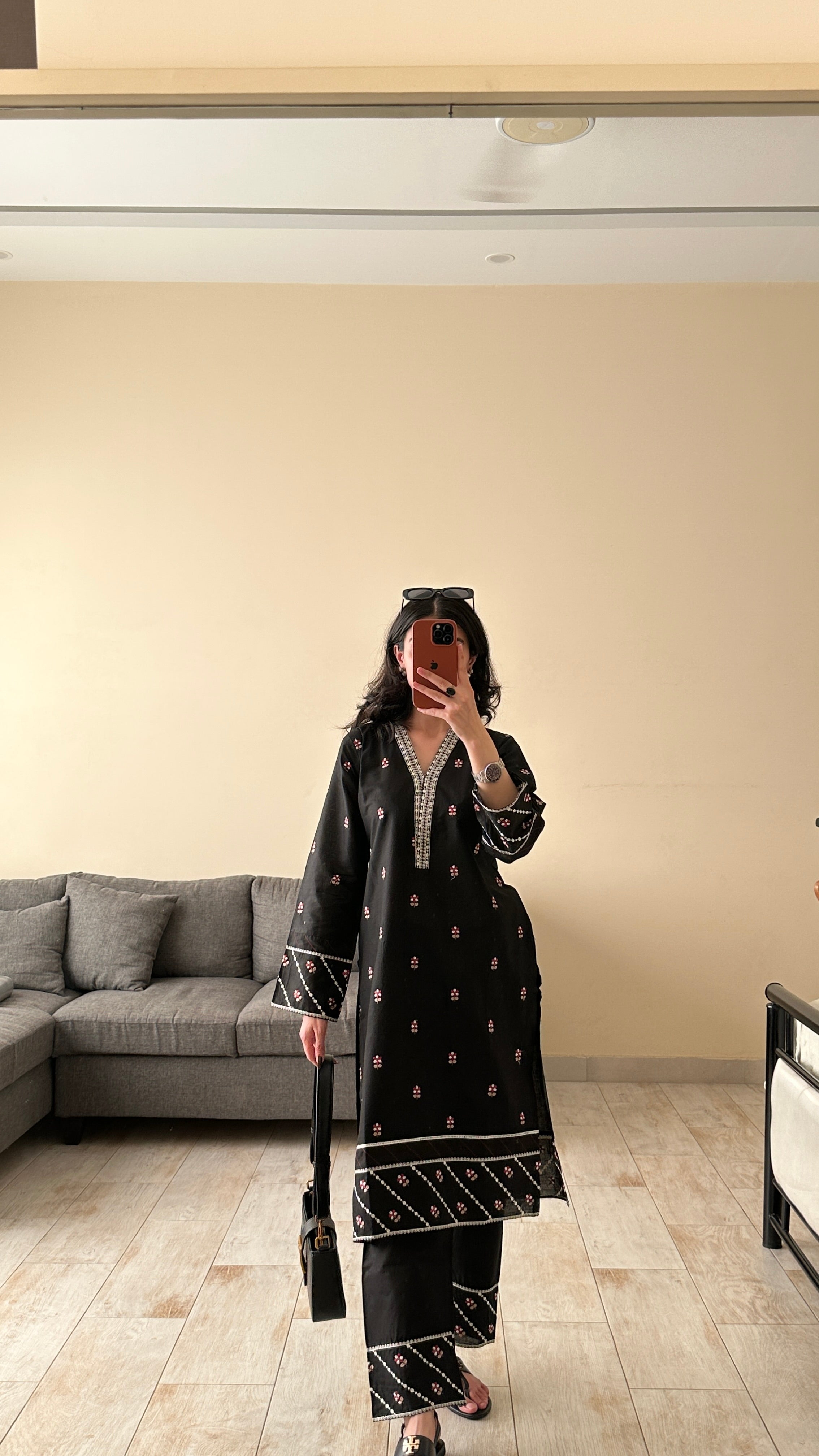 Zoya Zafar Stitched 2 Piece Cotton Collection'2025-Black Blossom