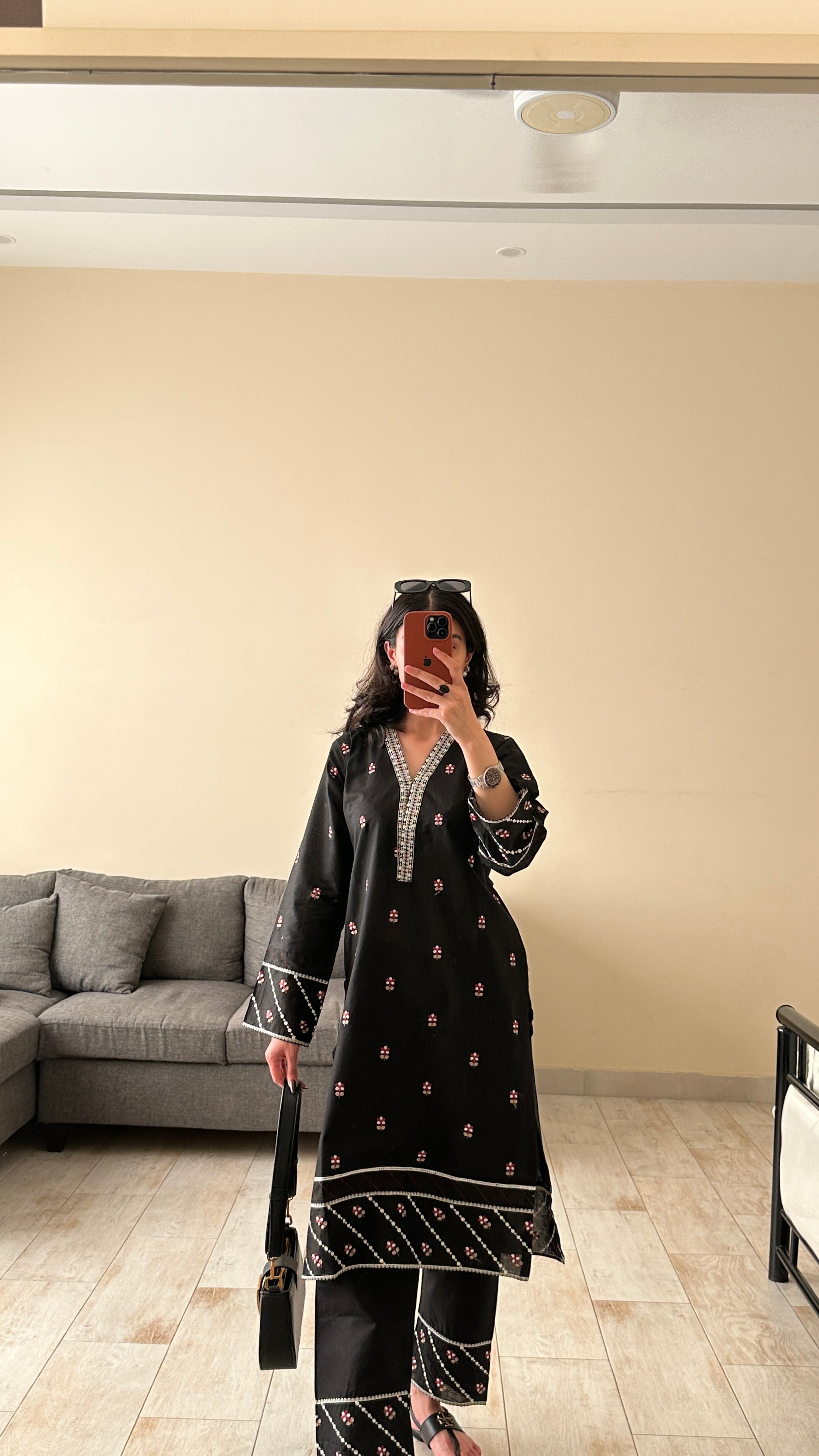 Zoya Zafar Stitched 2 Piece Cotton Collection'2025-Black Blossom
