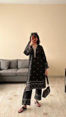 Zoya Zafar Stitched 2 Piece Cotton Collection'2025-Black Blossom