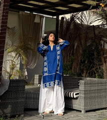 Urban Cut Stitched  Emb Co Ord Cotton Suit-C0292