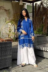 Urban Cut Stitched  Emb Co Ord Cotton Suit-C0292