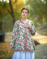 Urban Cut Printed Cotton Shirt for Women Floral Everyday Wear