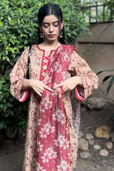 Amna Ali Nawaz Stitched Lawn Shirt With Monarch Dupatta-DILDAARA