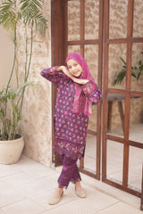 Shifa Girls By Suntex Stitched 3 Piece Emb Chikankari Summer Kids Suit-SH-2612