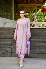 Day to Slay By Mashrib Stitched 2 Piece Summer Suit-Soft Twilight