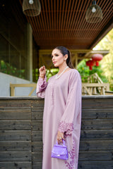 Day to Slay By Mashrib Stitched 2 Piece Summer Suit-Soft Twilight