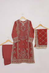 O'Pole Stitched 3 Piece Luxury Lawn Vol-01 Collection-OP3P-016