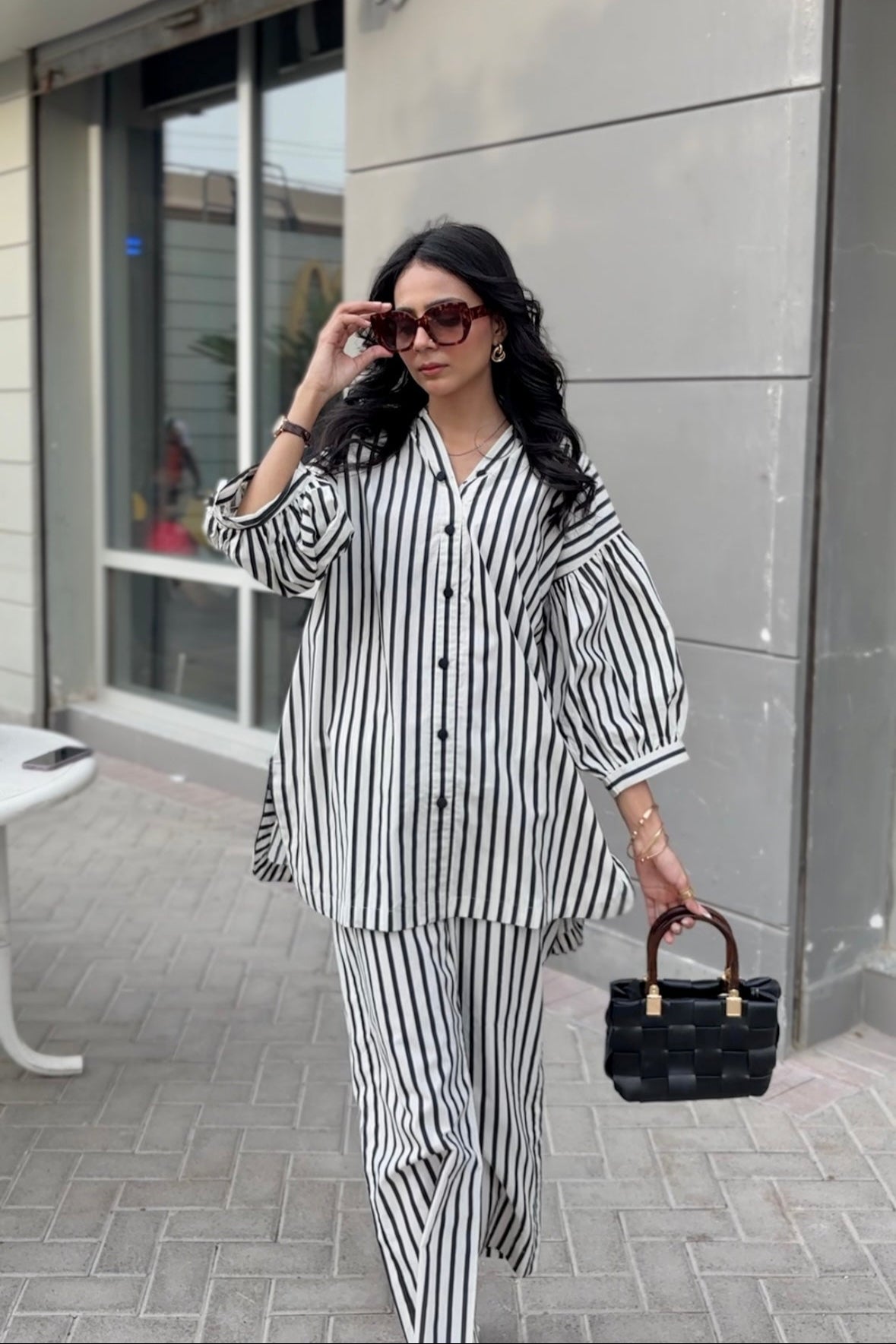 Urban Cut Women's Striped Cotton Co-Ord Set 2 Piece Suit