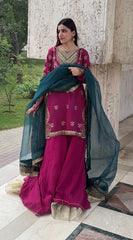 Riwayat By Yashfa Studio Stitched 3 Piece Luxury Formals Suit-MAH GUL