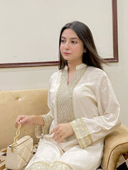 Urban Cut 2 Piece Cotton Sequence Embroidered Suit